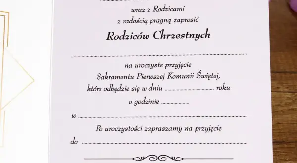 Zaproszenie na Komunię dla Matki Chrzestnej: Wzory i Wskazówki