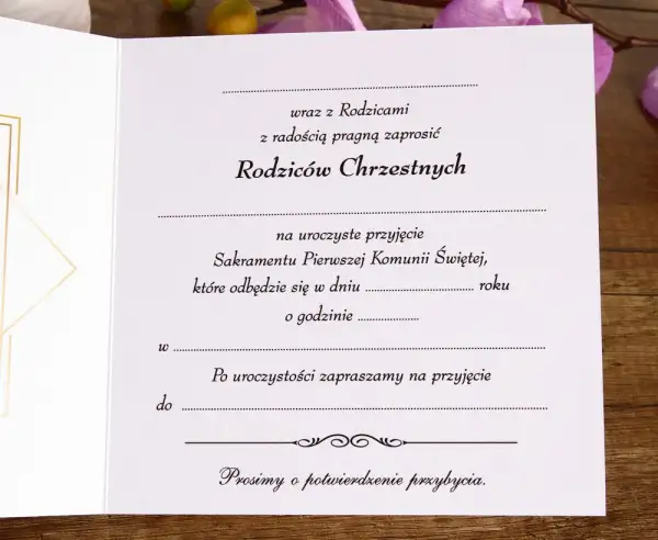 Zaproszenie na Komunię dla Matki Chrzestnej: Wzory i Wskazówki
